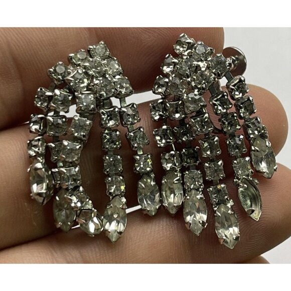 SPARKLY!!! Vintage Estate Rhinestone Jewelry Set Bracelet, NecklaceEarrings - Picture 6 of 7